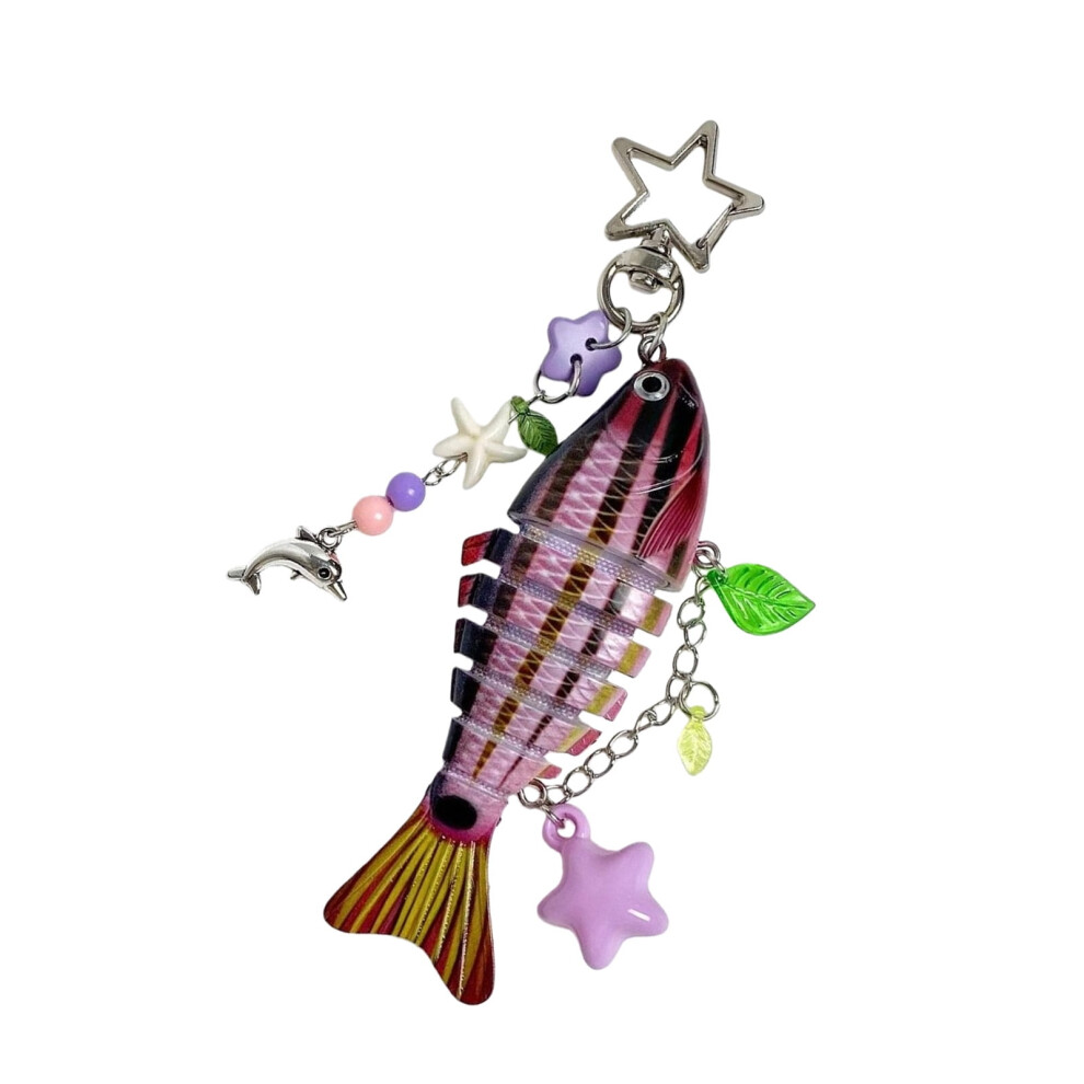 Antique Inspired Phone Charm Lanyard Fish Shape Star Accent Resin Beads Multi Purpose Phone Strap Keychain Charm 9377112551395