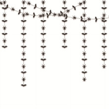 Guirlande d'Halloween suspendue en papier noir avec chauves-souris et araignées (3 pièces)