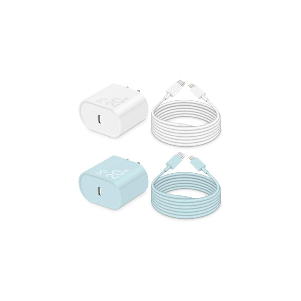 20W Pd Fast Charger 2-Pack With 10Ft Cable, Compatible With Iphone 14/13/12/11, Ipad & More 9377112550022