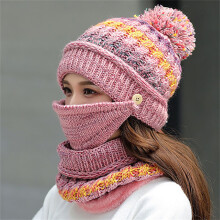 Korean Knitted Balaclava Set: 3-in-1 Hat, Face Mask & Scarf for Women – Winter Cold Weather Wear