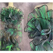 5 Yards Long 4.7 Inch Wide Retro Ruffle Pleated Chiffon Trim Dress Bag Decoration Tulle Fabric Applique Trimming Craft Sewing