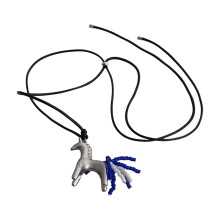 Pferdeanhänger-Halskette mit geflochtener Seilkette, minimalistisches Geschenk