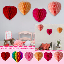 Valentine's Heart & Ball Tissue Paper Ornament 5.9"x11.8"