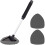Windshield Cleaner Tool with Handle, Pivoting Triangular Head & 3 Washable Microfiber Bonnets – Compatible with Car & Home Interior/Exterior 1