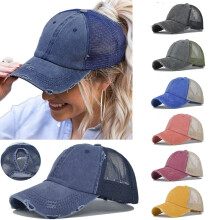 Katoenen denim pet met verstelbare dop voor dames en heren.