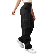Women's Stretchy Wide-Leg Casual Pants High-Waist Drawstring