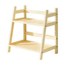 Desktop storage rack woven double-layer organizer
