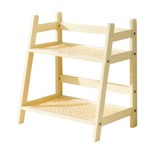 Desktop storage rack woven double-layer organizer