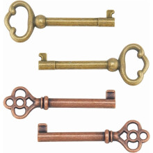 Vintage Hollow Barrel Keys Alloy Furniture Replacement 4 Pcs
