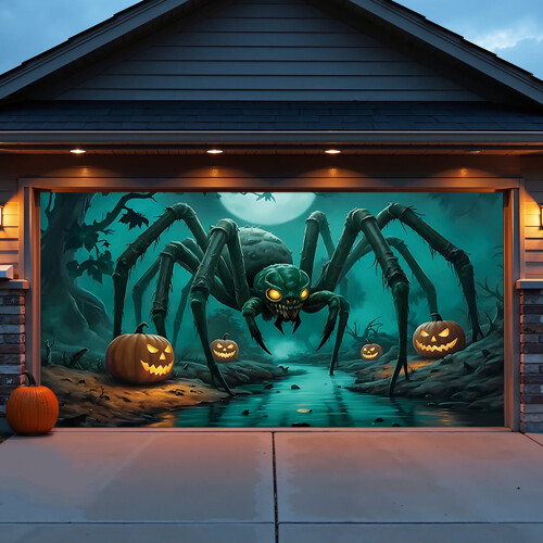 Halloween-autotallin taustakangas, polyesteri, 1 kpl
