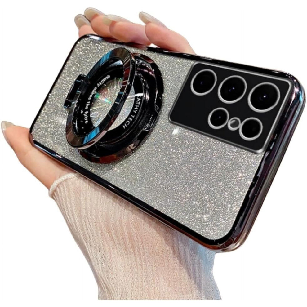 Glitter Phone Case With Hidden Ring Holder For Samsung 9087558902254
