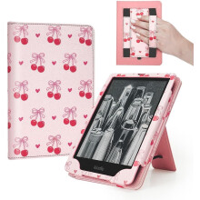 Pink Cherry Bow Case for 7-inch eReaders, Compatible with