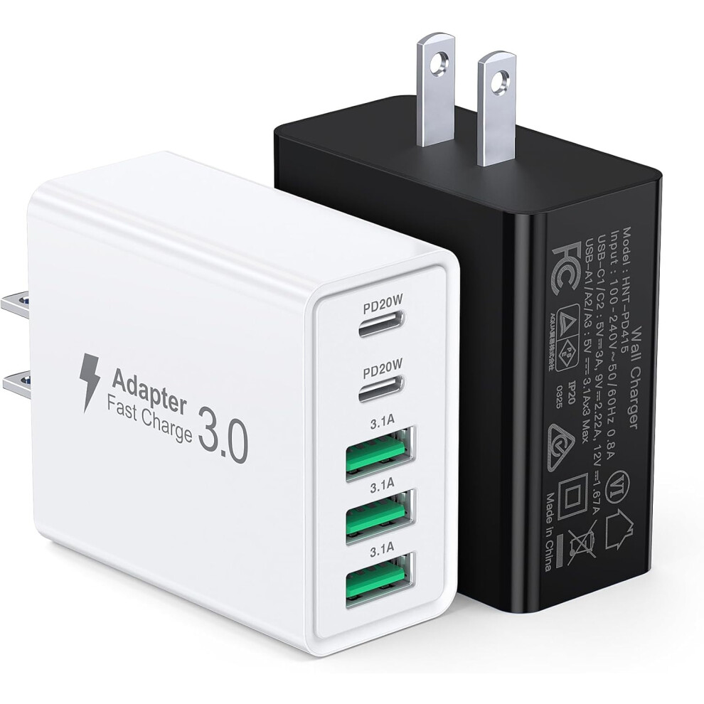 [2-] C Wall, 60W C Block 5-Port Pd + Qc Power Brick Cube Multiport A Plug,Type C Cube For 17/16/15//,,For 9027700093003