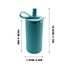 Collapsible Silicone Cup Straw Water Cup 450ml Sports Water Bottle Straw Cup Sealed Cup No Spill Travel Silicone Cup
