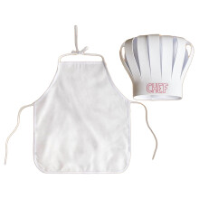 White Chef Costume for Infants 2-Piece Set with Apron and