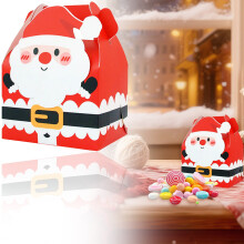 Quadratische Vorratsdosen mit Weihnachtsmann-Schneeflocken-Kuchenmotiv, 12 Stück