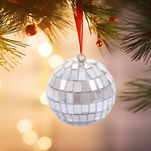 Mini boule de Noël incassable en mousse argentée 1,18