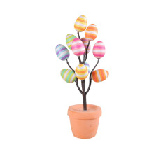 Pot de fleurs en forme d'œuf de Pâques avec motifs de dessins animés (1 pièce)