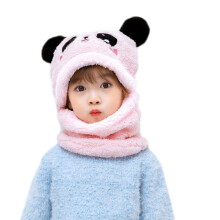 Adult Kids Winter Fuzzy Plush Balaclava Hat Cartoon Panda Rabbit Animal Thick Windproof Full Cover Earflap Hood Cap Neck Warmer Scarf
