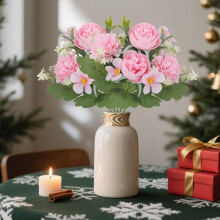 centre de table artificiel de pivoines en soie rose poudré