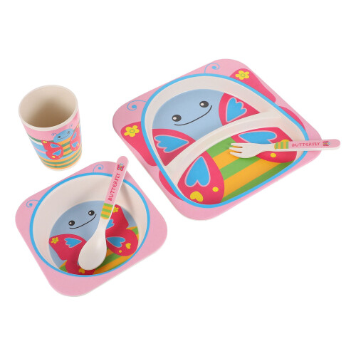 10Pièces Ensemble Bambou Rose Pour Repas Facile À Utiliser