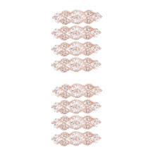 8Stk Roségold Strass Aufnäher Für Kleid Gürtel Schmuck