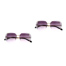 2Pcs Grey Feminine Rimless Sunglasses for Outdoor Decoration