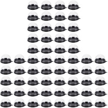 300Pièces Boîtes Dômes Claires Noires Étanches Pour Emballer Gâteaux