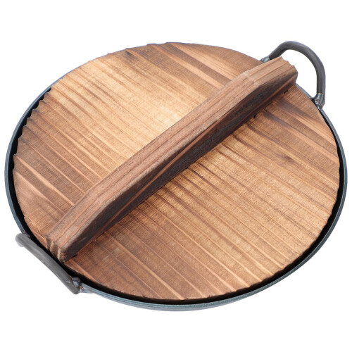 3Sets Mini Wok Models Toy Kitchenware Wooden Iron Assorted Color