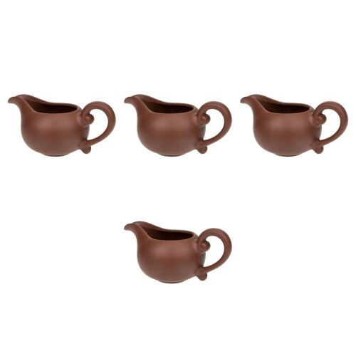 4Pcs Chocolate Ceramic Pitcher Creamer Jug for Kitchen Use