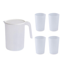3Sets White Cold Water Kettle Set with Cups Large Capacity