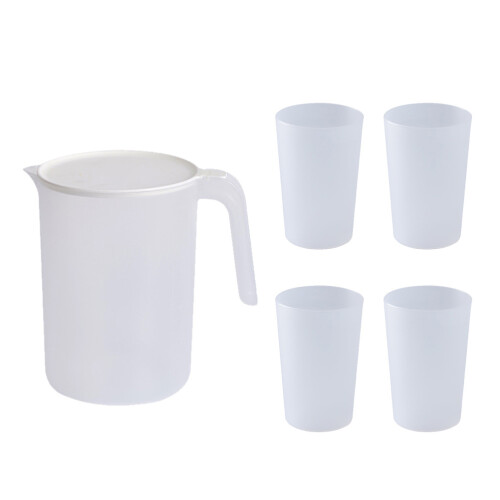 3Sets White Cold Water Kettle Set with Cups Large Capacity