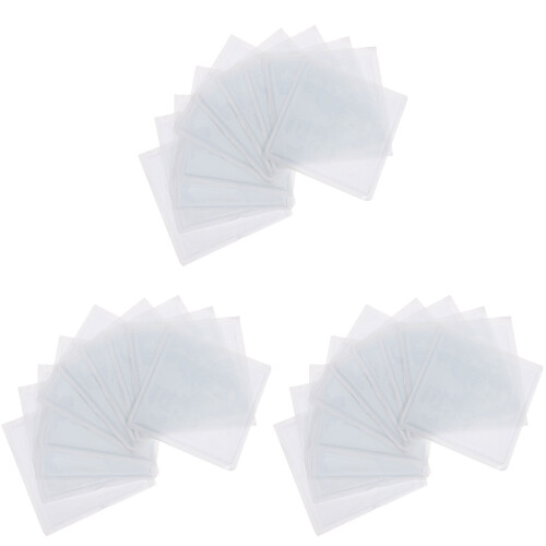 30Pcs Clear Plastic Card Sleeves Parking Permit Holders White