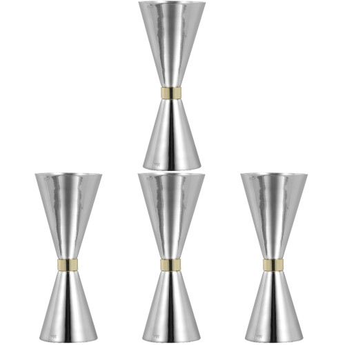4Pcs Double Cocktail Jigger Stainless Steel Ounce Cups Bar Accessory