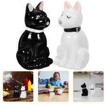 6Pcs Ceramic Dog Salt Shakers Kitchen Spice Containers Assorted Color