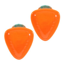 2Pcs Handpainted Orange Carrot Ceramic Side Dishes for Sauce Serving
