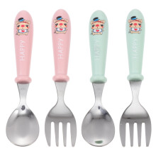 4Sets Practical Baby Learning Tableware Fork and Spoon for Toddlers