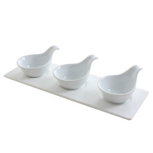 2Sets Easy-Clean White Ceramic Appetizer and Seasoning Spoons for Home