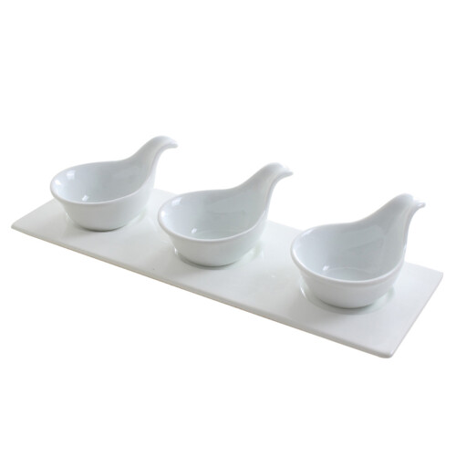 2Sets Easy-Clean White Ceramic Appetizer and Seasoning Spoons for Home