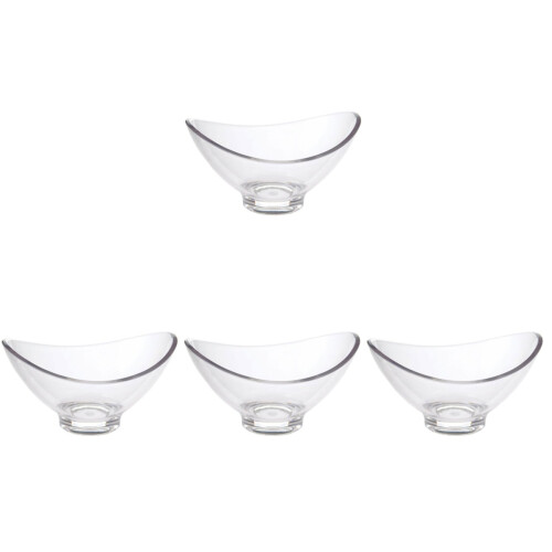 4Pcs Pc Transparent Dessert Bowls Candy Salad Bowl for Kitchen