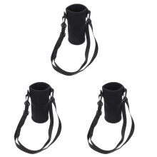 3Pcs Black Insulated Water Bottle Protection Sleeve with Strap