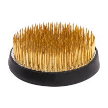 2Pcs Round Flower Needle Base Holder Sturdy Pin Tool Black Golden