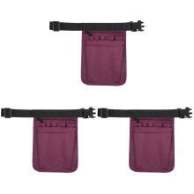 3Pcs Wear-Resistant Purple Medical Waist Bag Nurse Organizer Pouch