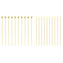 60Pcs Rustproof Golden Stainless Steel and Fruit Pick Sticks