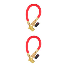 2Pcs Red Rubber Refrigerant Adding Hose for Automotive Systems