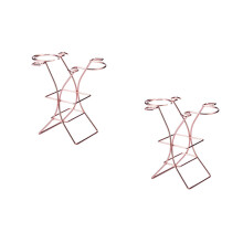 2Pcs Rose Gold Iron Wine Glass Storage Rack Cup Holder for Kitchen