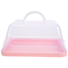 2Pcs Clear Pink Cake Carrier Cake Storage Box with Handle for Bakery