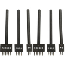 6Pcs Row Punch Tool Black Steel for DIY Crafts Durable
