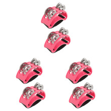 6Pcs Foot Tambourines Pink Percussion Instrument for Kids Music Play