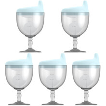 5Pcs Plastic Toddler Cups Sky-Blue Spill Proof Kids Drinking Cups